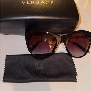 Versace Black and Purple Women's Sunglasses